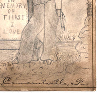 Mourning Sailor Antique Pencil Drawing, Conneautville, Pennsylvania