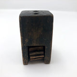 Carved Old Wooden Whimsey with Blow Hole and Spinning Wheel