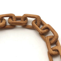 Finely Carved Blonde Wood Whimsy Chain with End Hooks - Smaller of Two