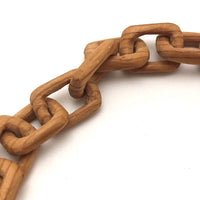Finely Carved Blonde Wood Whimsy Chain with End Hooks - Smaller of Two