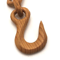 Finely Carved Blonde Wood Whimsy Chain with End Hooks - Smaller of Two