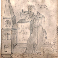 Mourning Sailor Antique Pencil Drawing, Conneautville, Pennsylvania