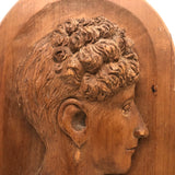 Lovely Late 19th C. Relief Carved Portrait of Young Woman with Drop Earrings