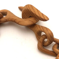 Finely Carved Blonde Wood Whimsy Chain with End Hooks - Smaller of Two