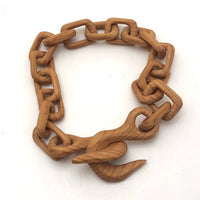 Finely Carved Blonde Wood Whimsy Chain with End Hooks - Smaller of Two