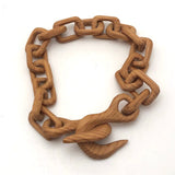 Finely Carved Blonde Wood Whimsy Chain with End Hooks - Smaller of Two