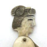 Tiny Antique Japanese Carved Bone Articulated Doll