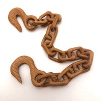 Finely Carved Blonde Wood Whimsy Chain with End Hooks - Smaller of Two