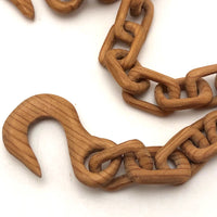 Finely Carved Blonde Wood Whimsy Chain with End Hooks - Smaller of Two