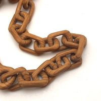 Finely Carved Blonde Wood Whimsy Chain with End Hooks - Smaller of Two