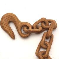 Finely Carved Blonde Wood Whimsy Chain with End Hooks - Smaller of Two