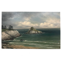 Atmospheric Oil on Board British Seascape by James Coad, Earlyish 20th C.