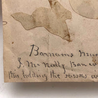 Mid 19th c. Cut Paper Birds and Elephants by J. McNally with Scissors in Toes at Barnum's Museum