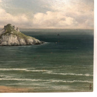 Atmospheric Oil on Board British Seascape by James Coad, Earlyish 20th C.
