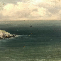 Atmospheric Oil on Board British Seascape by James Coad, Earlyish 20th C.