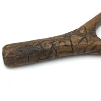 Profusely Carved Wonderful Antique Wooden Toy Slingshot
