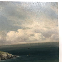 Atmospheric Oil on Board British Seascape by James Coad, Earlyish 20th C.