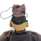Hand-carved Old Marionette Puppet with Great Face, Hand-stitched Uniform