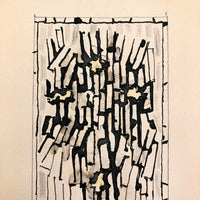 Abstract Mid-Century Painting on Paper by Leon Hovsepian