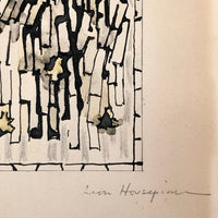 Abstract Mid-Century Painting on Paper by Leon Hovsepian