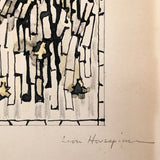 Abstract Mid-Century Painting on Paper by Leon Hovsepian