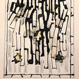 Abstract Mid-Century Painting on Paper by Leon Hovsepian