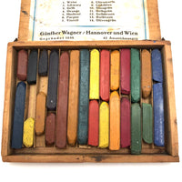 Bauhaus Era Gunther Wagner Oil Crayons in Original Wood Box