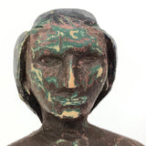 Carved and Painted Antique Wooden Native American Standing Woman