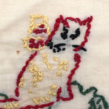 Hand Embroidered Sewing Bag with Cat and Scissors