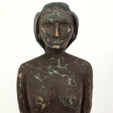 Carved and Painted Antique Wooden Native American Standing Woman