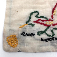 Hand Embroidered Sewing Bag with Cat and Scissors