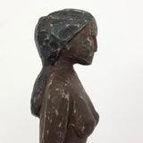 Carved and Painted Antique Wooden Native American Standing Woman