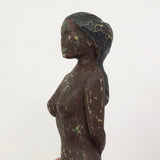 Carved and Painted Antique Wooden Native American Standing Woman