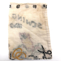 Hand Embroidered Sewing Bag with Cat and Scissors