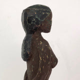 Carved and Painted Antique Wooden Native American Standing Woman