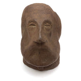 Sculpted Stoneware Pottery Bust  of Literary Looking Gentleman