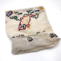 Hand Embroidered Sewing Bag with Cat and Scissors