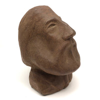 Sculpted Stoneware Pottery Bust  of Literary Looking Gentleman