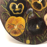 Cheerful Antique Pansy Painting on Wooden Painter's Palette