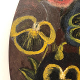 Cheerful Antique Pansy Painting on Wooden Painter's Palette