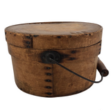 Antique Bentwood Lidded Pantry Box with Bail Handle