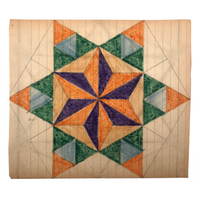 Antique Hex Type Crayon Star by Pennsylvania Folk Artist Wayne B. Blouch (#5)