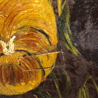 Cheerful Antique Pansy Painting on Wooden Painter's Palette