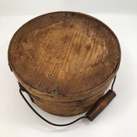 Antique Bentwood Lidded Pantry Box with Bail Handle