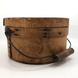 Antique Bentwood Lidded Pantry Box with Bail Handle