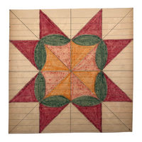 Antique Hex Type Crayon Star by Pennsylvania Folk Artist Wayne B. Blouch (#6)