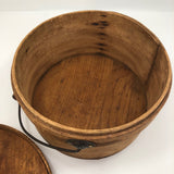 Antique Bentwood Lidded Pantry Box with Bail Handle