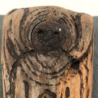 Curious Carved Driftwood Angel Mounted to Slate