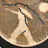 Mid-Century Studio Pottery Plate with Abstracted Nude in Landscape