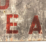 Baked Beans and Turkey, Much Weathered Old Stencil Painted Sign from Maine